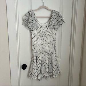 Bardot black and white polka dot mini dress